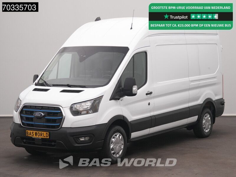 Ford e-Transit 184pk Elektrisch 68kWh 317km WLTP Hoog Dak L3H3 Airco Navi Cruise 360 Camera Apple Carplay Electric High Roof Hohes Dach A/C Cruise control